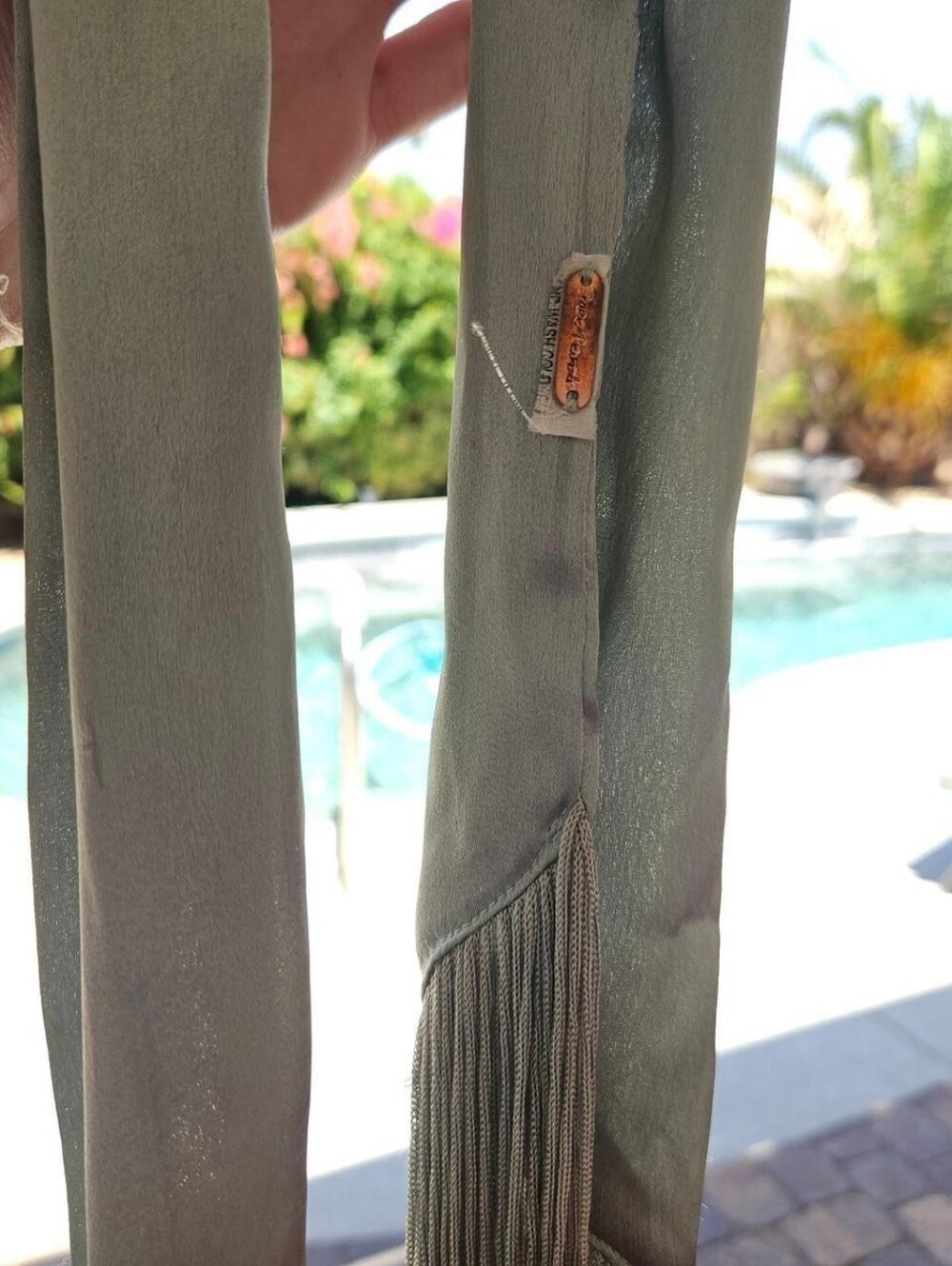 Long Fringe Skinny Scarf Twilly Belt - Picture 8 of 11